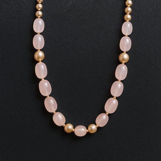 Rose Quartz & Swarovski Harmony Necklace