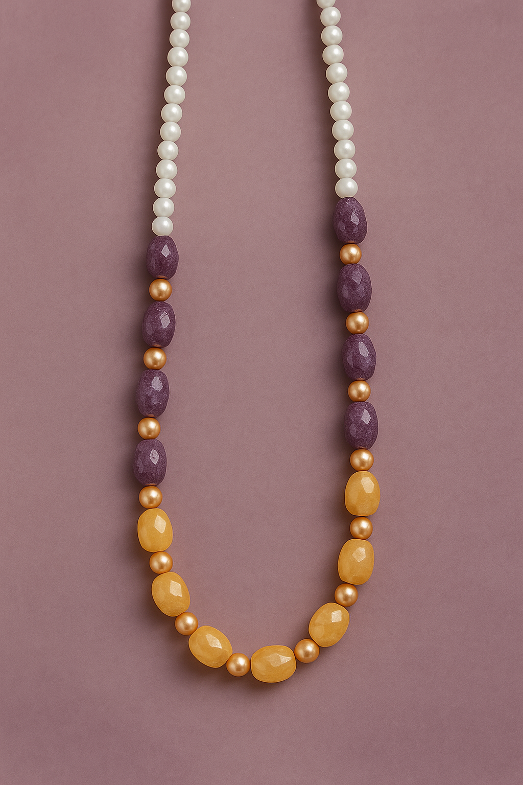 Elegant Multi-Hued Necklace with Swarovski Beads and Gemstone Accents