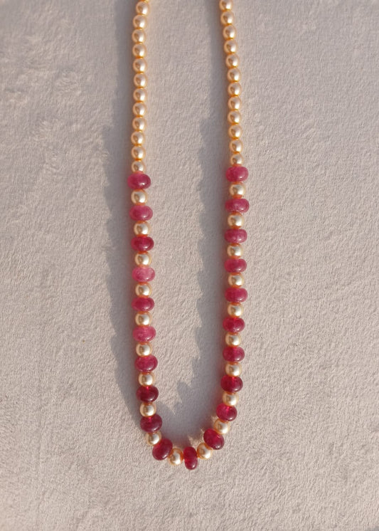 Rose Radiance – Swarovski Pearl & Pink Bead Necklace