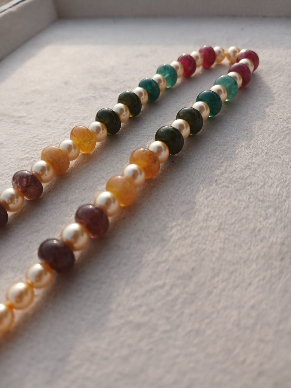 Elegant Multi-Gem Necklace with Swarovski Beads and Pearls